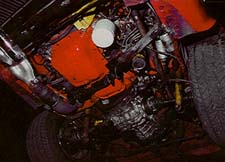 Underneath engine bay