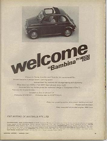 Ad for the new 500 Bambina