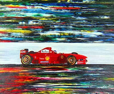 Michael Schumacher in the 1997 Ferrari Formula 1 car